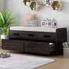XIYUYEU Rustic Entryway Storage Bench with 2 Drawers, Hidden Storage Space, and 3 False Drawers at the Top, Shoe Bench for Living Room - 3 of 4