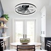DAKAFUL 16" Modern LED Ceiling Fan Light With Remote & Crystal Design - Black - 4 of 4