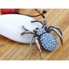 Anna-Kaci Women's Crystal Spider Brooch Pin with Blue Gemstone Accents - 3 of 4