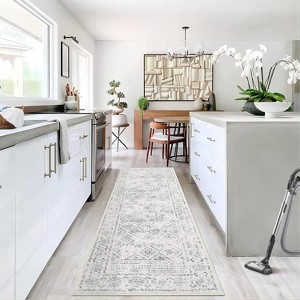 Acekool 6x9 Vintage Washable Rug – Soft Low-Pile Abstract Design, Non-Slip & Kid-Friendly for Living Room, Bedroom - 1 of 4