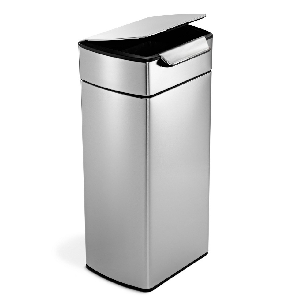 simplehuman 30 ltr Rectangular Touch Bar Trash Can Brushed Stainless Steel