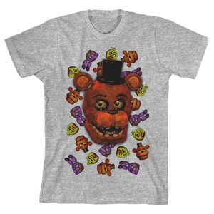 Five Nights at Freddy's Big Face Gray Short Sleeve Tee Shirt - 1 of 1