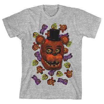 Five Nights at Freddy's Big Face Gray Short Sleeve Tee Shirt
