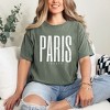 Simply Sage Market Women's Paris France Distressed Short Sleeve Garment Dyed Tee - 2 of 3