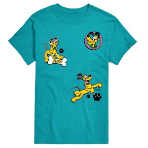 Men's - Disney - Pluto Paw Prints And Bone Short Sleeve Graphic T-Shirt - 1 of 3