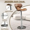 QingMoon Modern Bar Stools Set of 2, Adjustable Swivel Barstools, PU Leather Counter Height Chairs with Back and Footrest for Kitchen Island, Café - 3 of 4