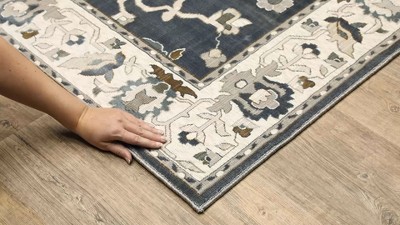 Ellington Blue and Beige Polyester Runner Rug 2'3" x 7'6"