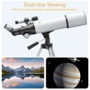 SUGIFT Telescope 80mm Aperture 500mm Astronomical Refractor for Adults Beginners with Tripod Phone Adapter Carry Bag and Accessories - 3 of 4
