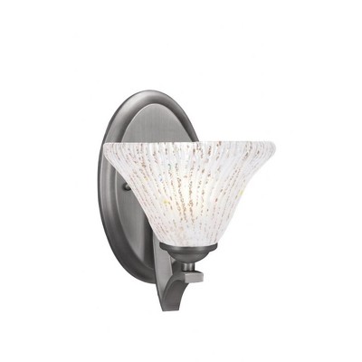 Toltec Lighting Zilo 1 - Light Sconce in  Graphite with 7" Frosted Crystal Shade