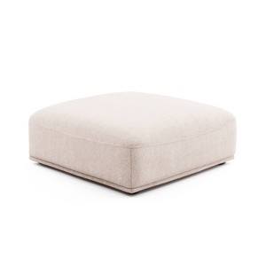 HOMES: Inside + Out Povoa Modern Modular Square Ottoman Light Brown Chenille - 1 of 4