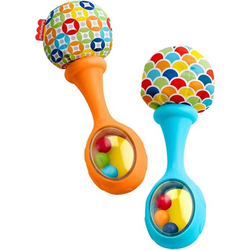 Fisher price Newborn Toys Rattle n Rock Maracas Set Of 2 Soft Musical Instruments For Babies 3 Months Blue Orange Target