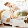 Twin Upholstered Bed Frame - w/ Storage Drawer and Rainbow Headboard, Berber Fleece Princess Platform Bed for Kids - 4 of 4