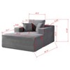 Chaise Lounge Chair Indoor, Plush Corduroy Cloud Couch, Fluffy Oversized Sofa Bed for Bedroom Living Room, Boneless Reading Longue Chair Black 44.29 - 3 of 4