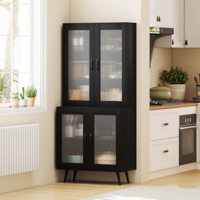 Costway Kitchen Pantry Cabinet with Translucent Fluted Doors & Adjustable Shelf — фото 5