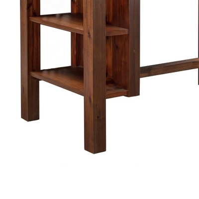 Rustic Chestnut Wire-Brush Reclaimed Wood Rectangular Dining Table