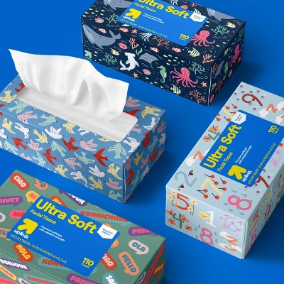 Back-to-School Designs - Ultra Soft Facial Tissue - 4pk/110ct - up&up™