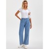 INSPIRE CHIC Women's Striped Jeans High Rise Zipper Fly Straight Leg Denim Pants - 3 of 4