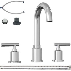 Coucheta 8" Widespread Bathroom Faucets - Modern 3-Hole Design with Pop-Up Drain & 360° Swivel Spout, Available in Multiple Finishes - 1 of 4