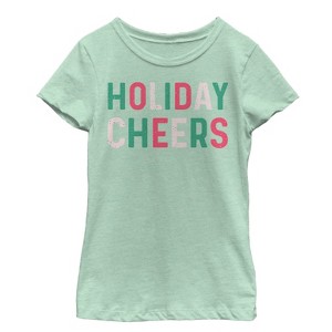 Girl's CHIN UP Christmas Holiday Cheers T-Shirt - 1 of 3