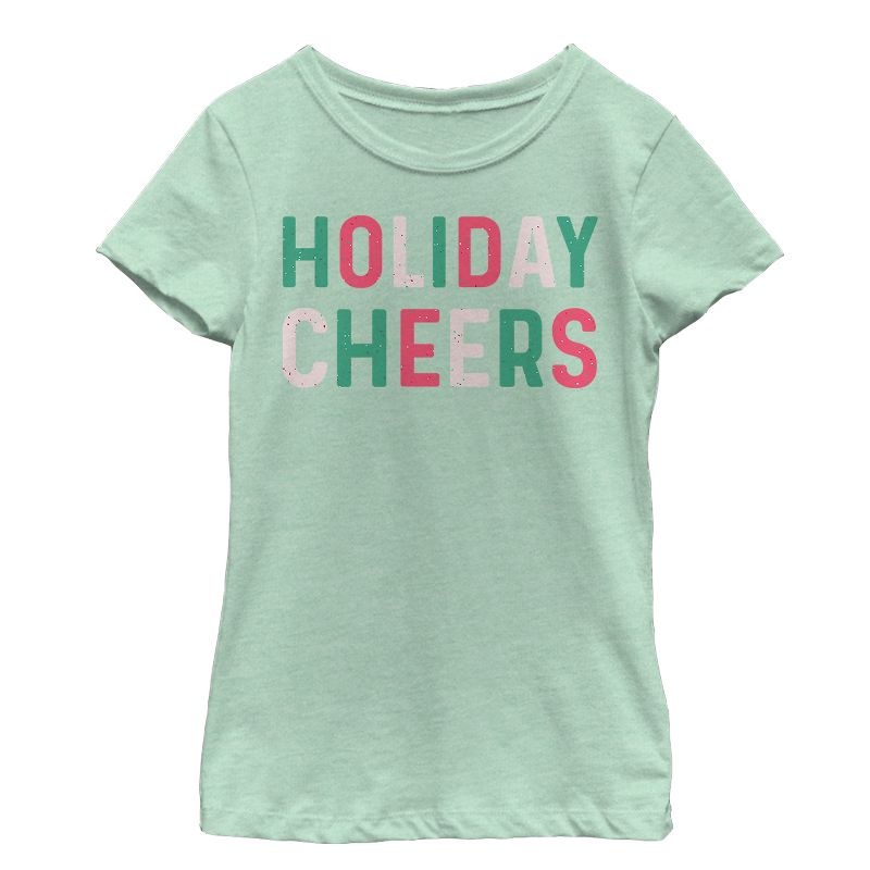 Girl's CHIN UP Christmas Holiday Cheers T-Shirt, 1 of 4