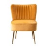WestinTrends Phoebe Upholstered Tufted Velvet Accent Chair With Metal Leg - 3 of 4