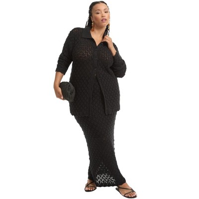 June + Vie by Roaman's Women's Plus Size Button-Down Collared Shirt