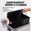 8 Gallon Kitchen Trash Can, 30 Liter Dual Compartment Rectangle Stainless Steel Recycling Bin with Soft-Close Lid, Removable Inner Bucket - 2 of 4