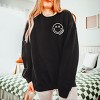 Simply Sage Market S.W.Smiley Embroidered Simple Wink Bold Lightweight Garment Dyed Sweatshirt - 3 of 4