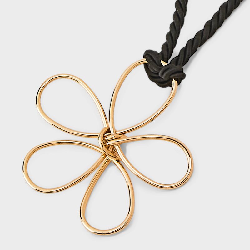 Cord with Wire Flower Choker Necklace - Wild Fable&#8482; Black/Gold, 5 of 6