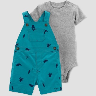 Carter's Just One You® Baby Boys' Sea Creatures Top & Bottom Set - Teal 3M