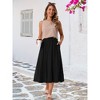 INSPIRE CHIC Women's Elastic Waist A Line Midi Skirts - 4 of 4