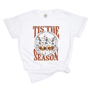 Simply Sage Market Women's Tis The Season Fall Short Sleeve Garment Dyed Tee - XL - White - 1 of 2