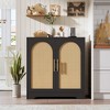Coucheta 31.5"Rattan Sideboard, Buffet Cabinet with Shelf & Doors, Accent Storage Cabinet with Sturdy Wood Feet, for Living/Dining Room, Entryway - 2 of 4