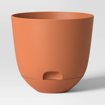 Self-Watering Plastic Indoor Outdoor Planter Pot Orange 12"x12" - Room Essentials™