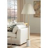 Possini Euro Design Milan Modern 66" Tall Floor Lamp Gold Metal Beige Pleated Empire Fabric Shade for Living Room Bedroom Office - 2 of 4