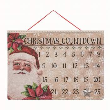 Transpac Wood White Christmas Beaded Countdown Advent Calendar with Star Magnet