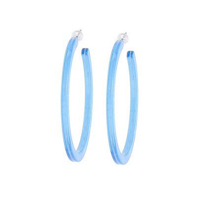 SOHI Women's Azure Blue The Paradiso Hoop Earrings