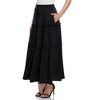 Womens High Waisted Long Skirts A Line Boho Ruffle Flowy Tiered Pleated Maxi Skirt with Pockets - 2 of 4