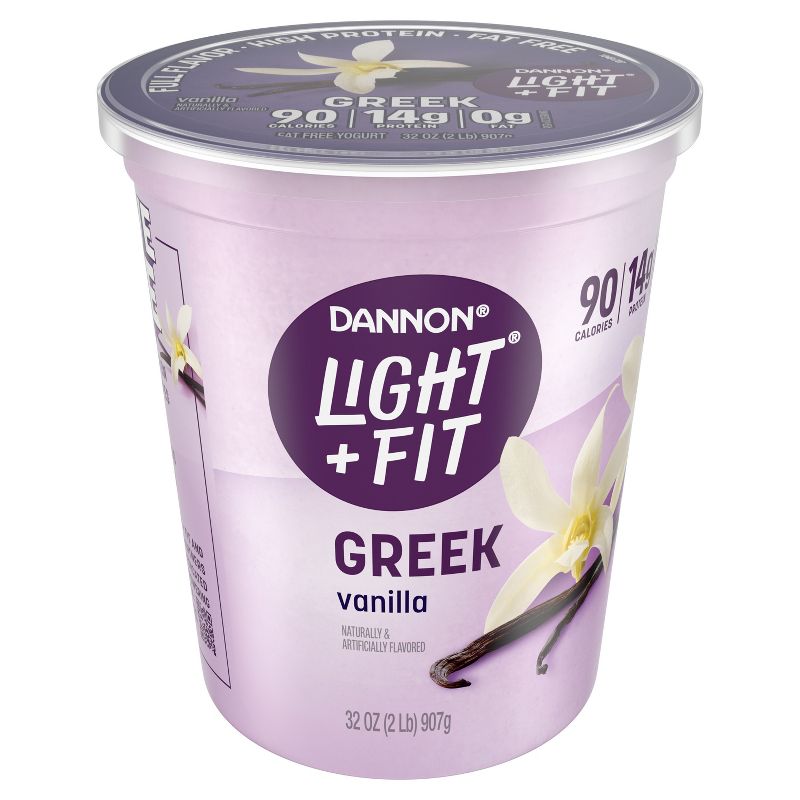 Light + Fit Nonfat Gluten-Free Vanilla Greek Yogurt - 32oz Tub, 3 of 9