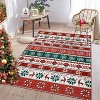8x10 Christmas Foldable Rug, Washable Low Pile Non-Shedding Carpet for Living Room Bedroom, Red/Green Holiday Floor Mat - 3 of 4
