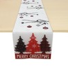 Unique Bargains Christmas Table Runner Christmas Ornament and Tree Polyester Beige White Black 71x14 Inch 1 Pc - 4 of 4
