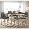Simple Relax Set of 2 Upholstered Counter Height Stools in Ivory and Dark Gray - 4 of 4