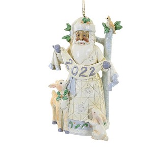 Jim Shore 5.0 Inch Dated 2022 Santa With Animals Woodland Ornament Tree Ornaments - 1 of 3