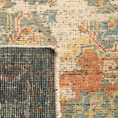 Rustic Elegance Hand-Knotted Floral Wool Rug in Rust and Taupe - 6' x 9'