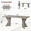 Dining Table for 6, Farmhouse Rectangular Kichen Table with Sturdy Frame and ¡°V¡± Leg, Wooden Thickened Long Desk - 2 of 4