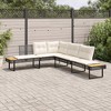 vidaXL Garden Sofa Black and Cream White - 3 of 4
