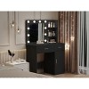 HYLEORY Vanity Desk with Mirror, Power Outlet and 10 Lights, Makeup Table with 3 Drawers,3 Color Modes Available for Bedroom - 2 of 4