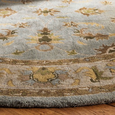 Hand-Tufted Oval Heritage Light Blue Wool Area Rug, 54"x6"