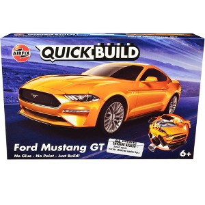 Skill 1 Model Kit Ford Mustang GT Orange Snap Together Model by Airfix Quickbuild - 1 of 4