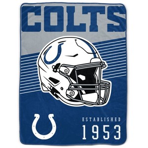 NFL Indianapolis Colts Helmet Stripes Flannel Fleece Blanket - 1 of 3